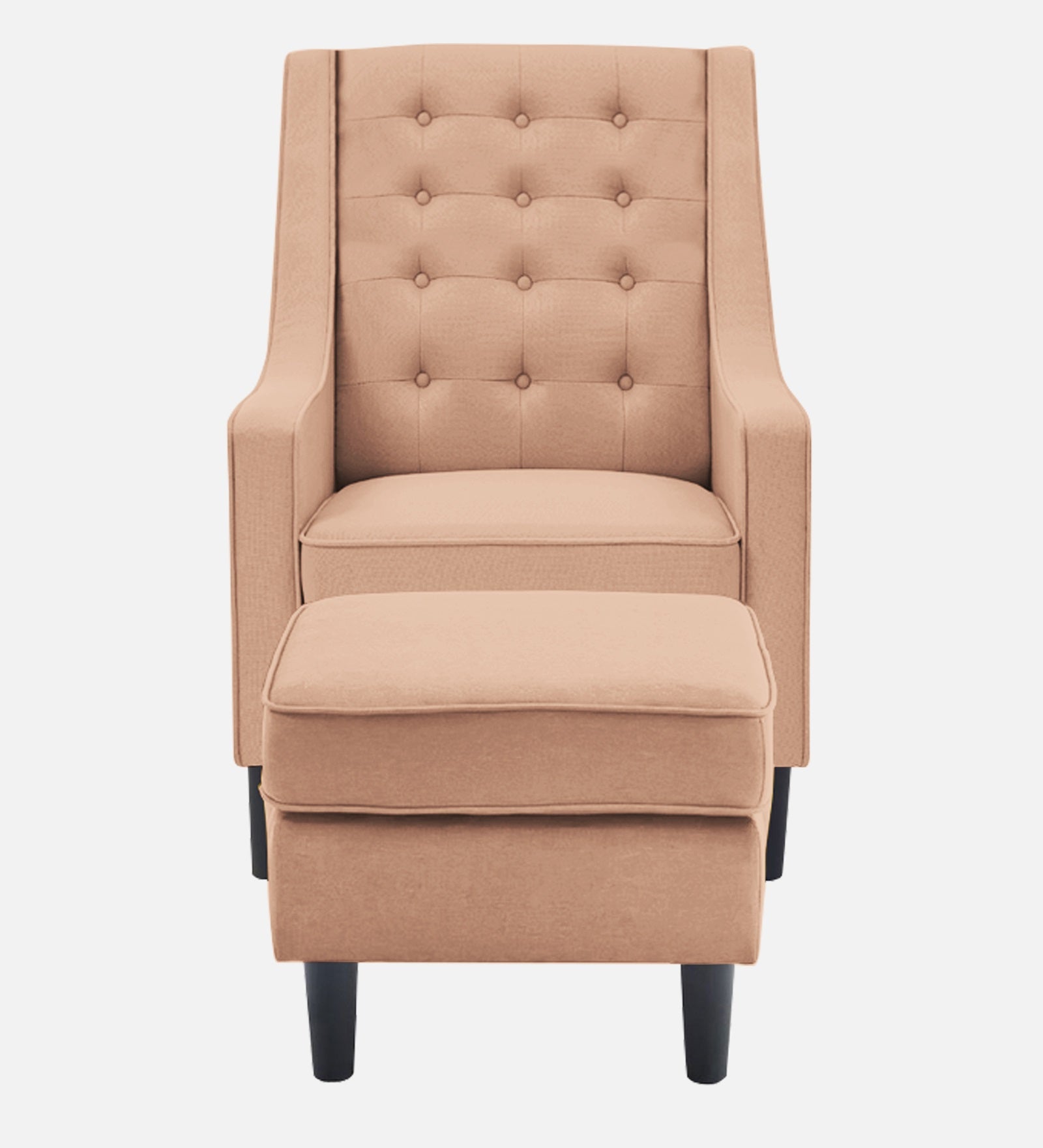 Sona Fabric Barrel Chair + Ottoman in cosmic-beige Colour
