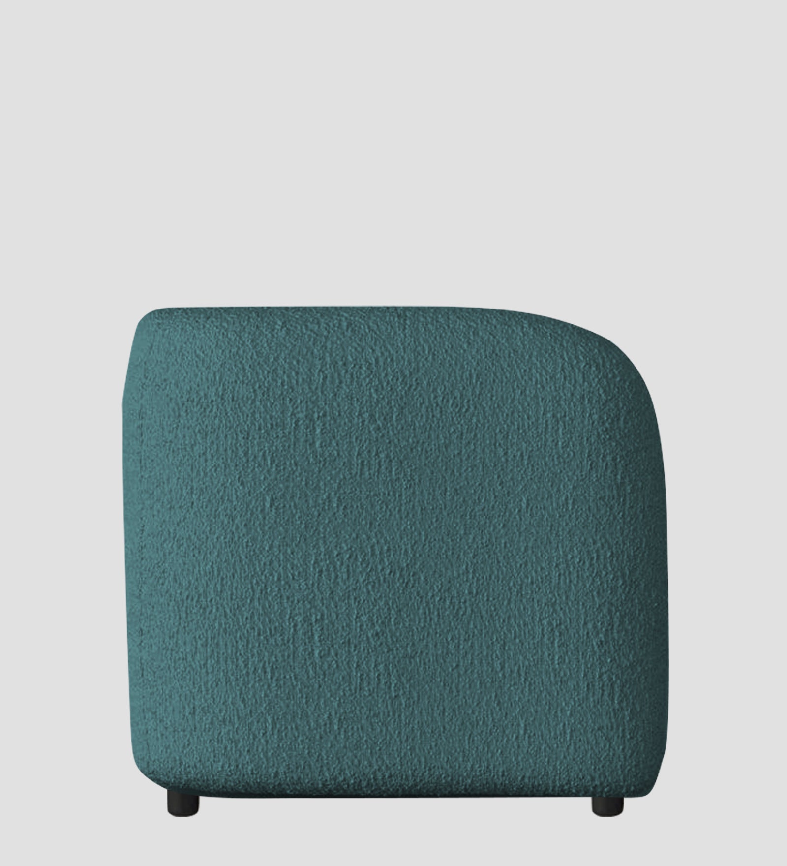 Corny Boucle Fabric 1 Seater Sofa In Ocean Blue Colour - Febonic Living