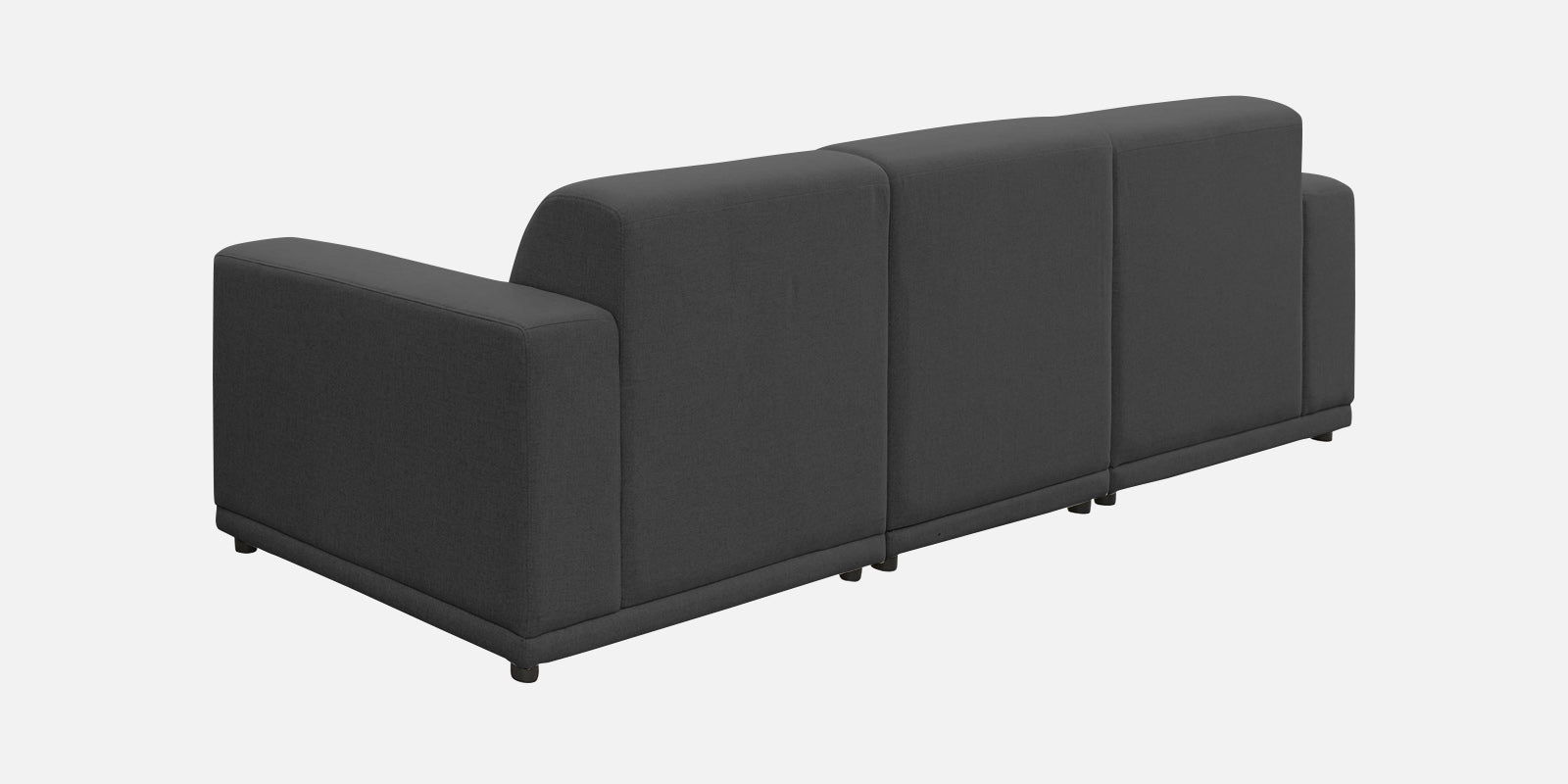 Adam Fabric LHS Sectional Sofa (3+Ottoman Lounger) In Charcoal Grey Colour - Febonic Living