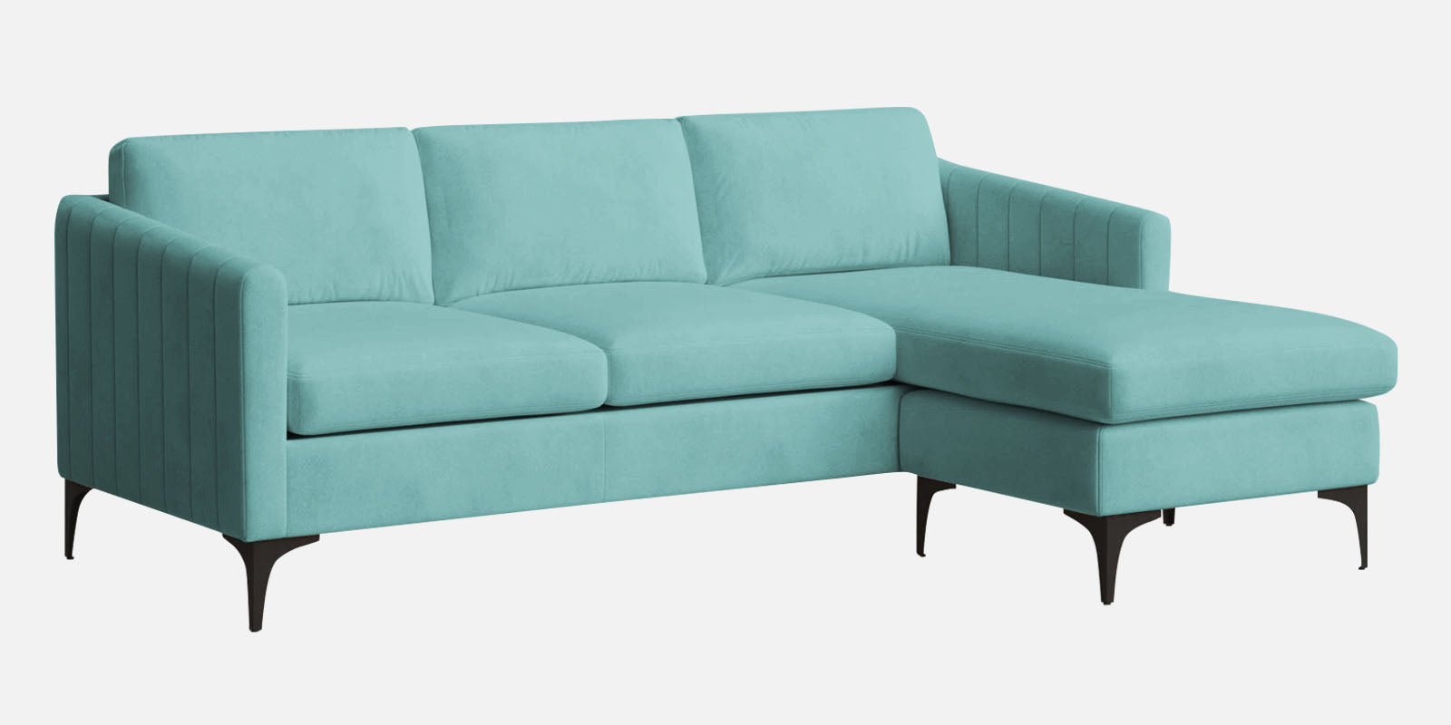 Haru Fabric RHS Sectional Sofa (2+Lounger) In Barmunda Aqua Colour - Febonic Living