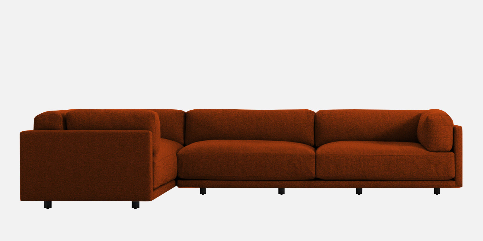 Nixon Fabric 6 Seater RHS Corner Sofa In Burnt Orange Colour - Febonic Living