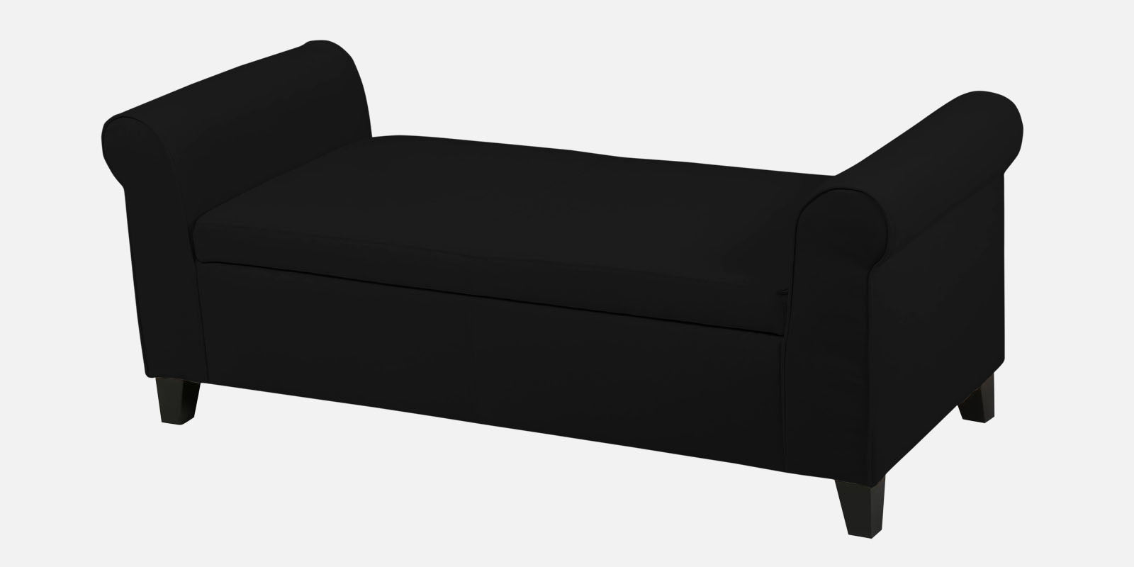 Molo Fabric 3 Seater Recamier In Zed Black Colour With Storage - Febonic Living