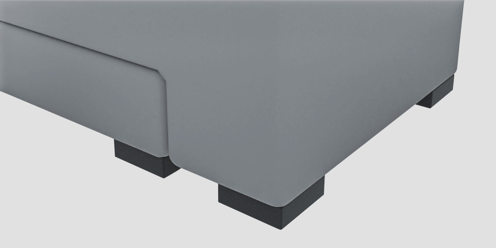 Corby Velvet RHS 6 Seater Convertible Sofa Cum Bed In Concrete Grey Colour - Febonic Living