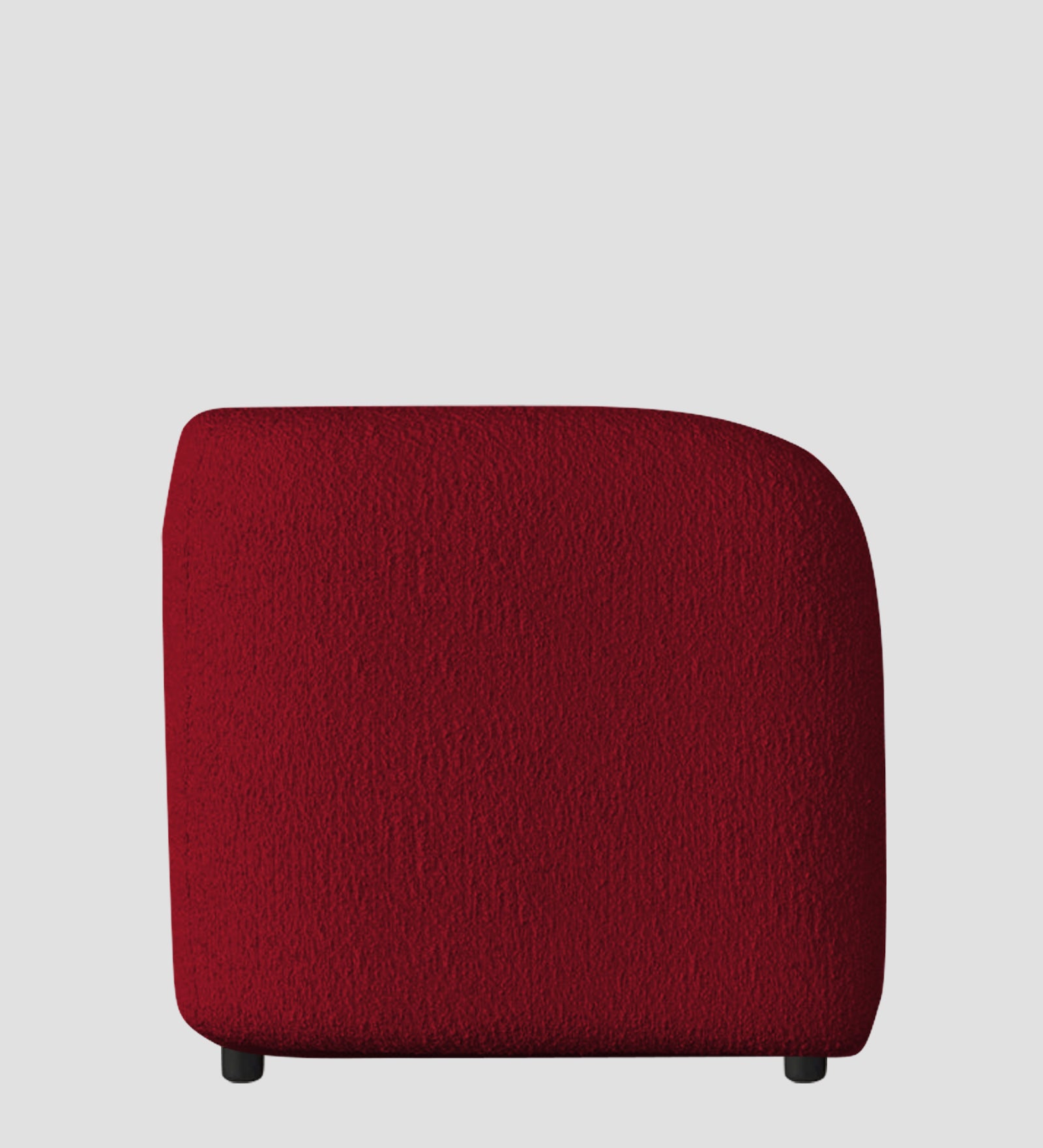 Corny Boucle Fabric 1 Seater Sofa In Candy Red Colour - Febonic Living
