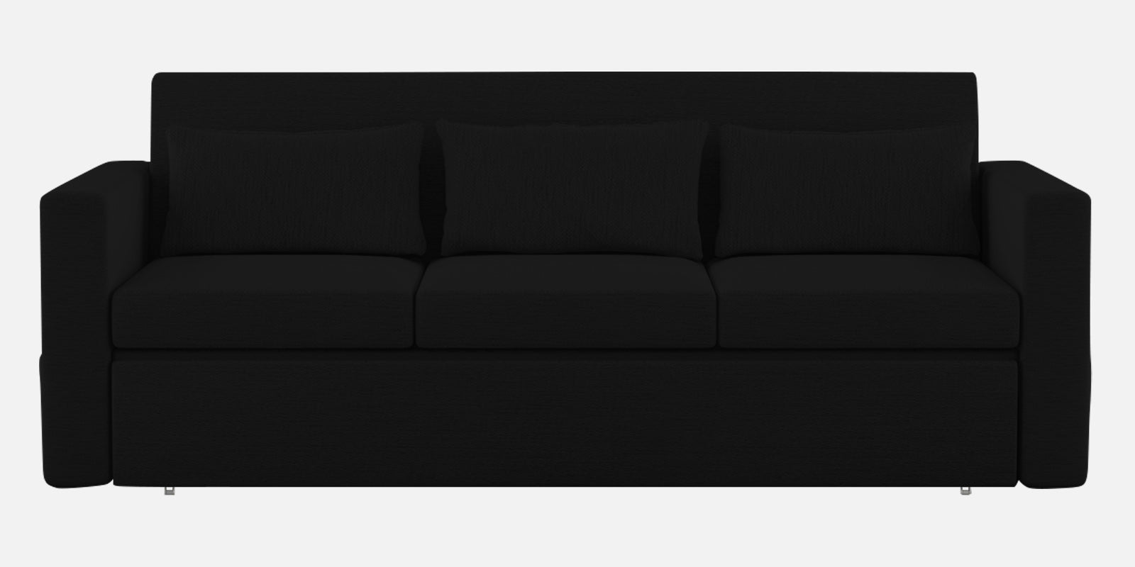 River Fabric 3 Seater Pull Out Sofa Cum Bed In Zed Black Colour - Febonic Living