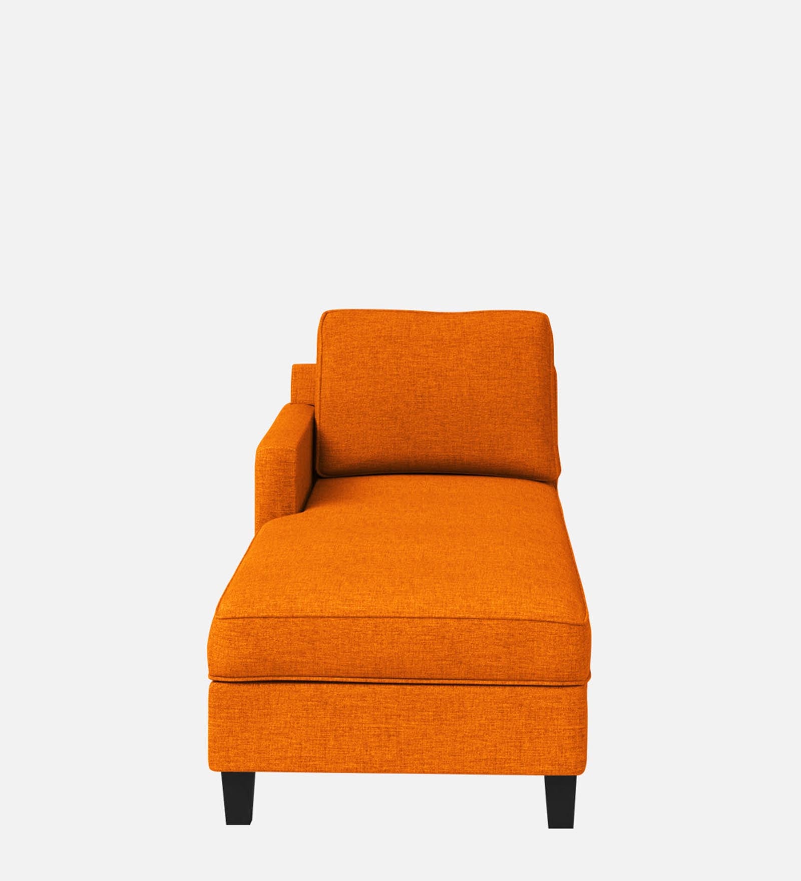 Royee Fabric LHS Chaise Lounger In Vivid Orange Colour With Storage - Febonic Living