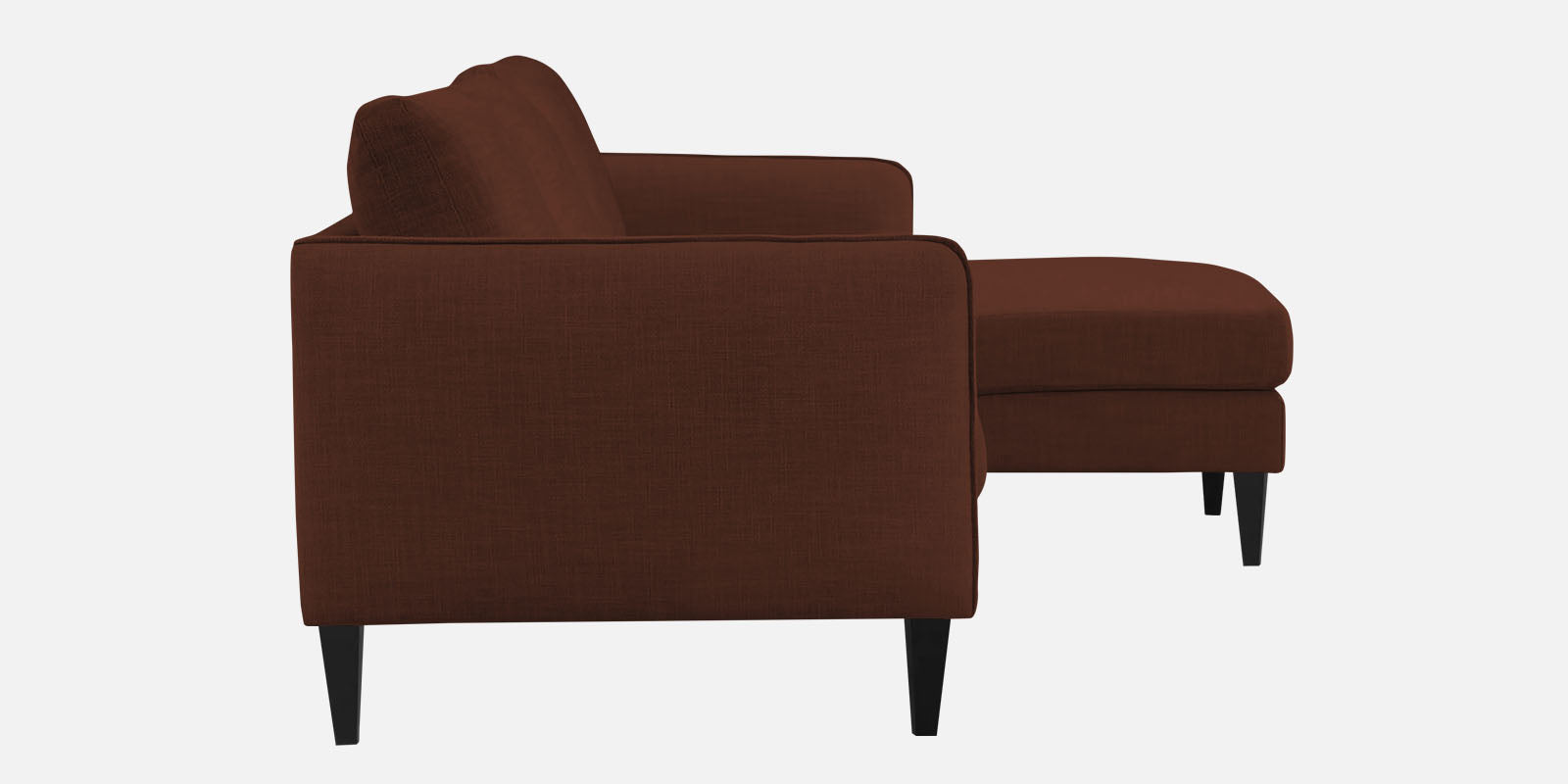 Piku Fabric LHS Sectional Sofa (3+Lounger) In Coffee Brown Colour - Febonic Living