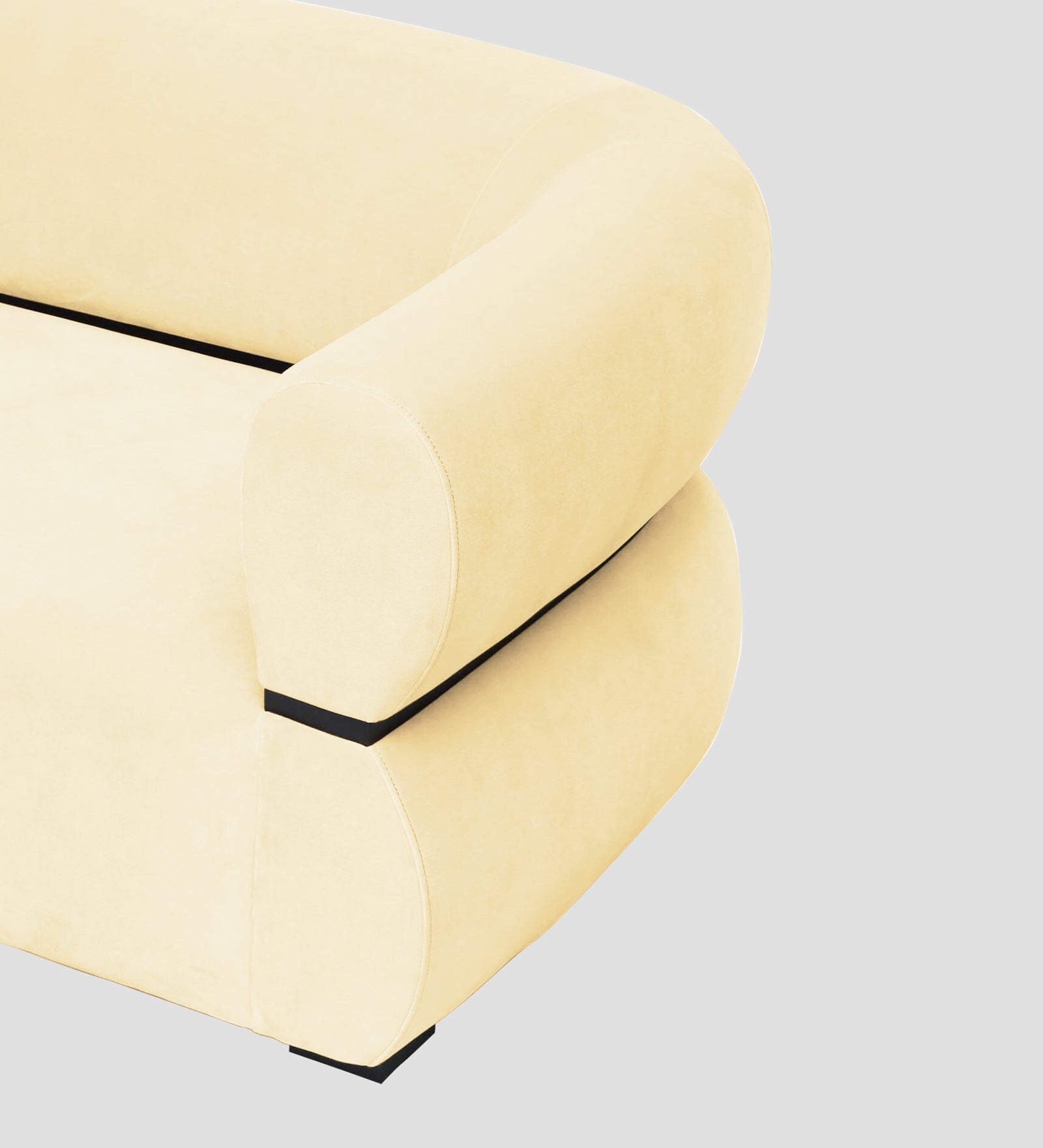 Kula Velvet 1 Seater Sofa In Sandy Beige Colour - Febonic Living