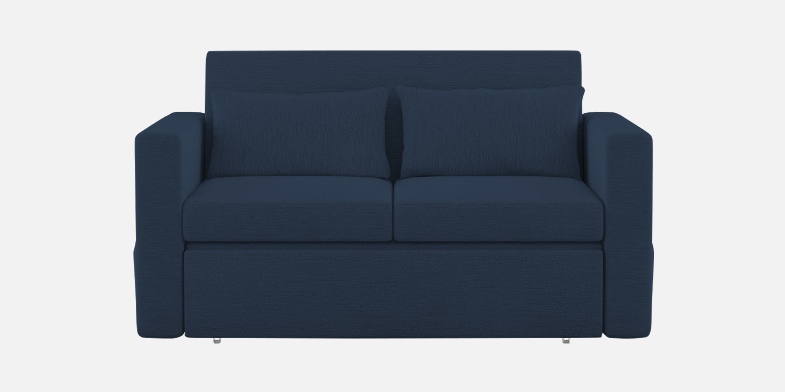 River Fabric 2 Seater Pull Out Sofa Cum Bed In Denim Blue Colour - Febonic Living