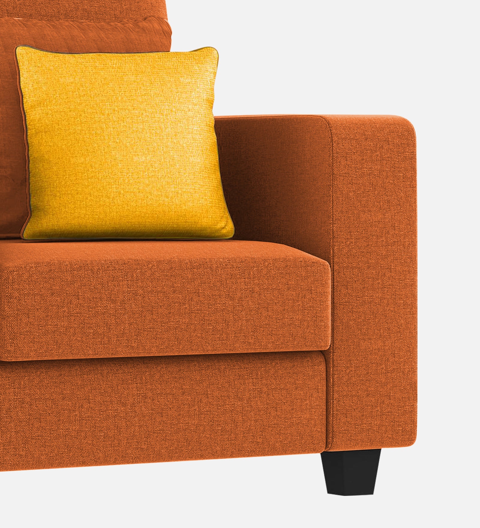 Nabi Fabric 1 Seater Sofa In Vivid Orange Colour - Febonic Living