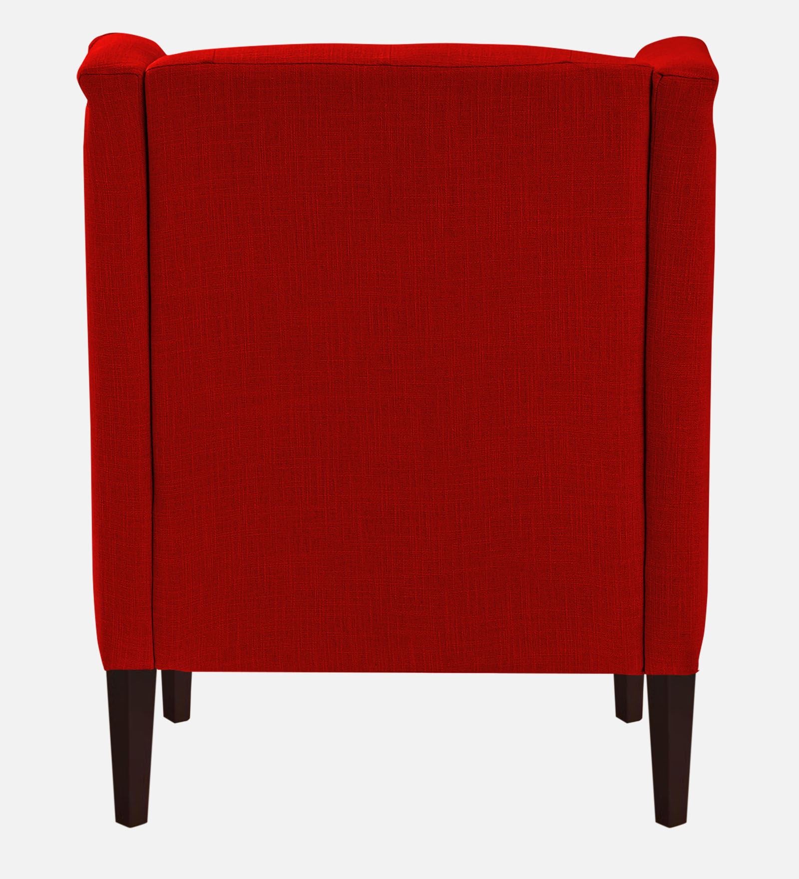 Deyuk Fabric Wing Chair In Ruby Red Colour - Febonic Living