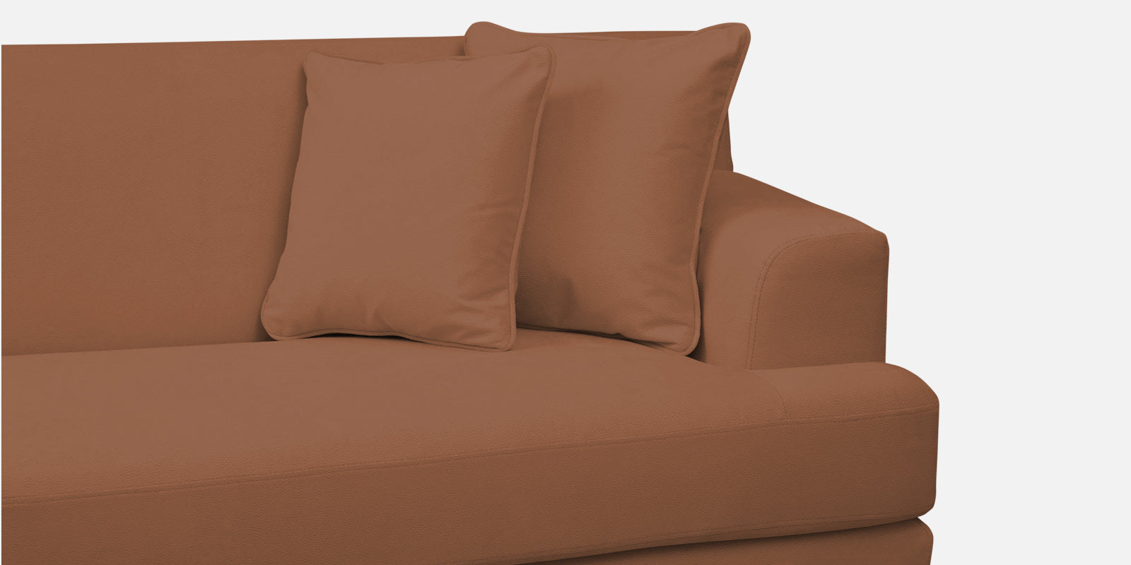 Woody Fabric LHS Sectional Sofa (3+Lounger) In Caramel Beige Colour - Febonic Living
