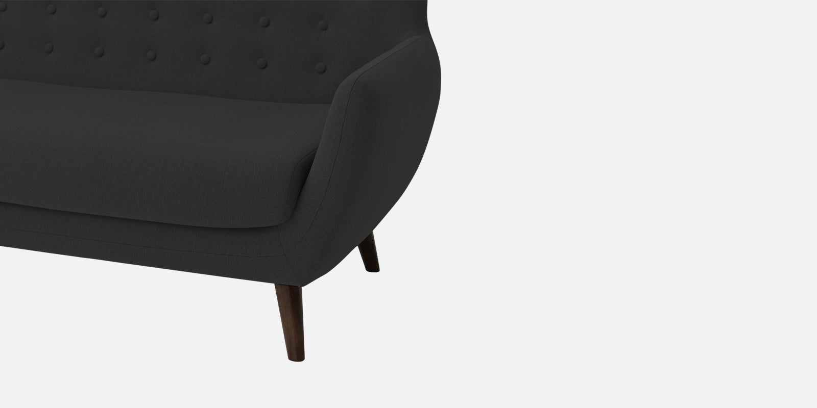 Goofy Fabric 2 Seater Sofa In Bitter Black Colour - Febonic Living