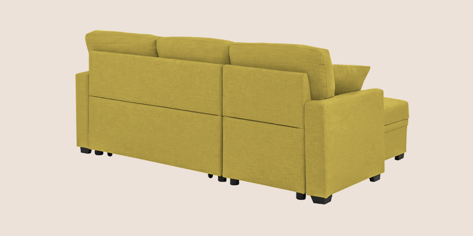 Jody Fabric 3 Seater Pull Out Sofa Cum Bed In Parrot Green Colour With Storage - Febonic Living