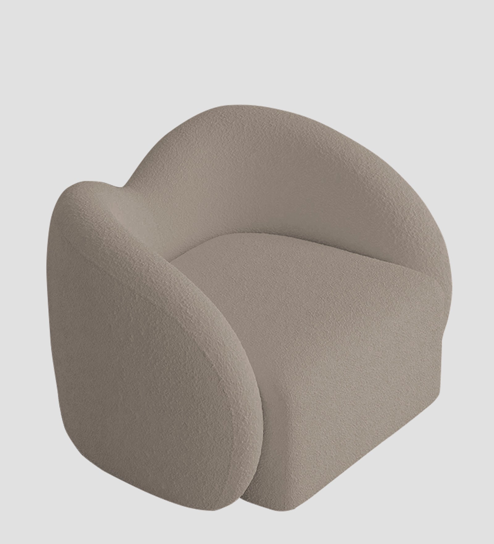 Miles Boucle Fabric Swivel Chair in Macy Grey Colour