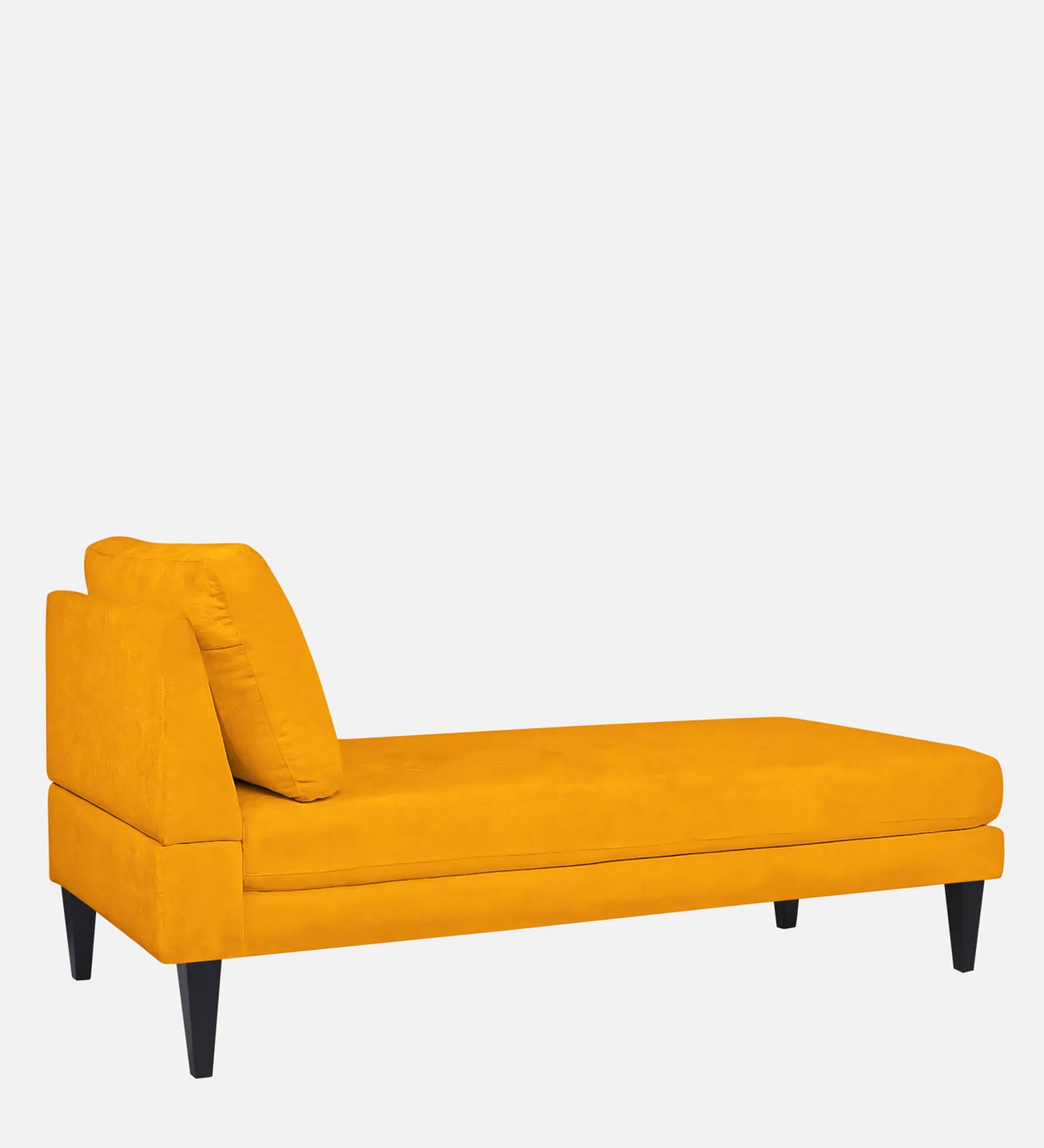Nadia Fabric Armless Chaise Lounger In Bold Yellow Colour - Febonic Living