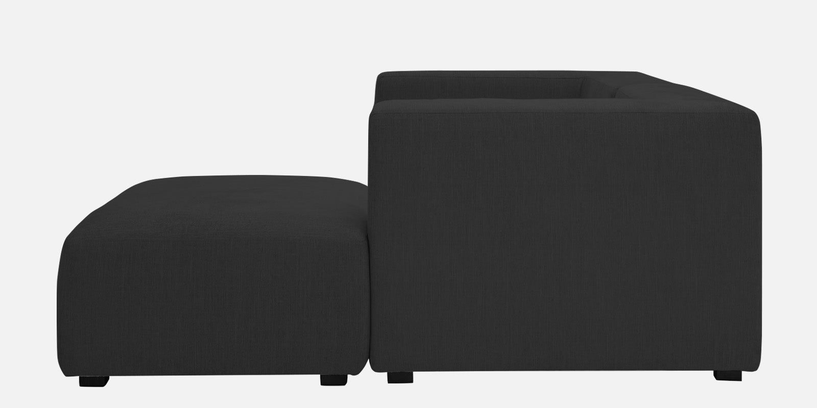 Dora Velvet LHS Sectional Sofa (2+Ottoman Lounger) In Davy grey Colour - Febonic Living
