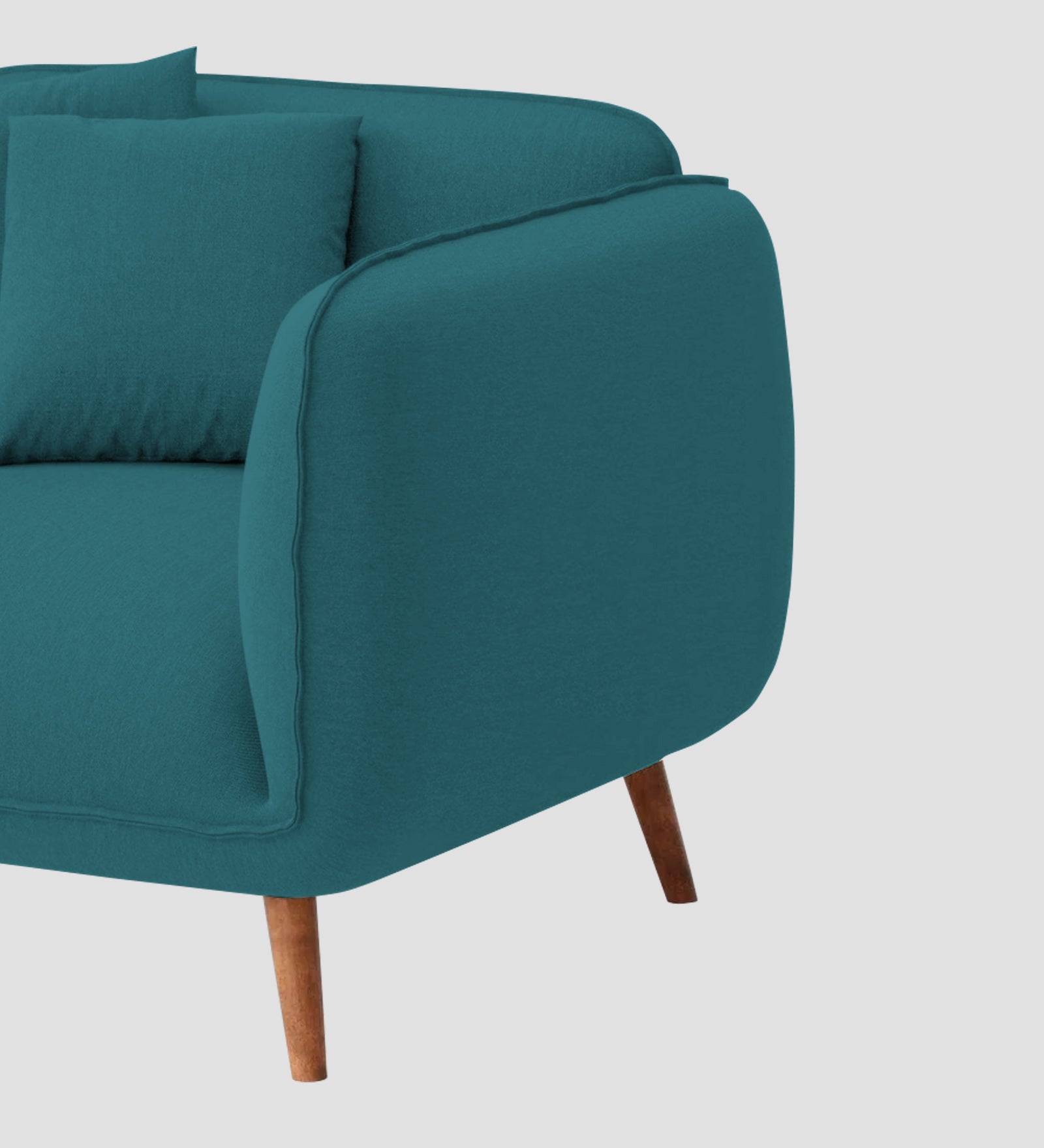 Zia Fabric 1 Seater Sofa In Water Blue Colour