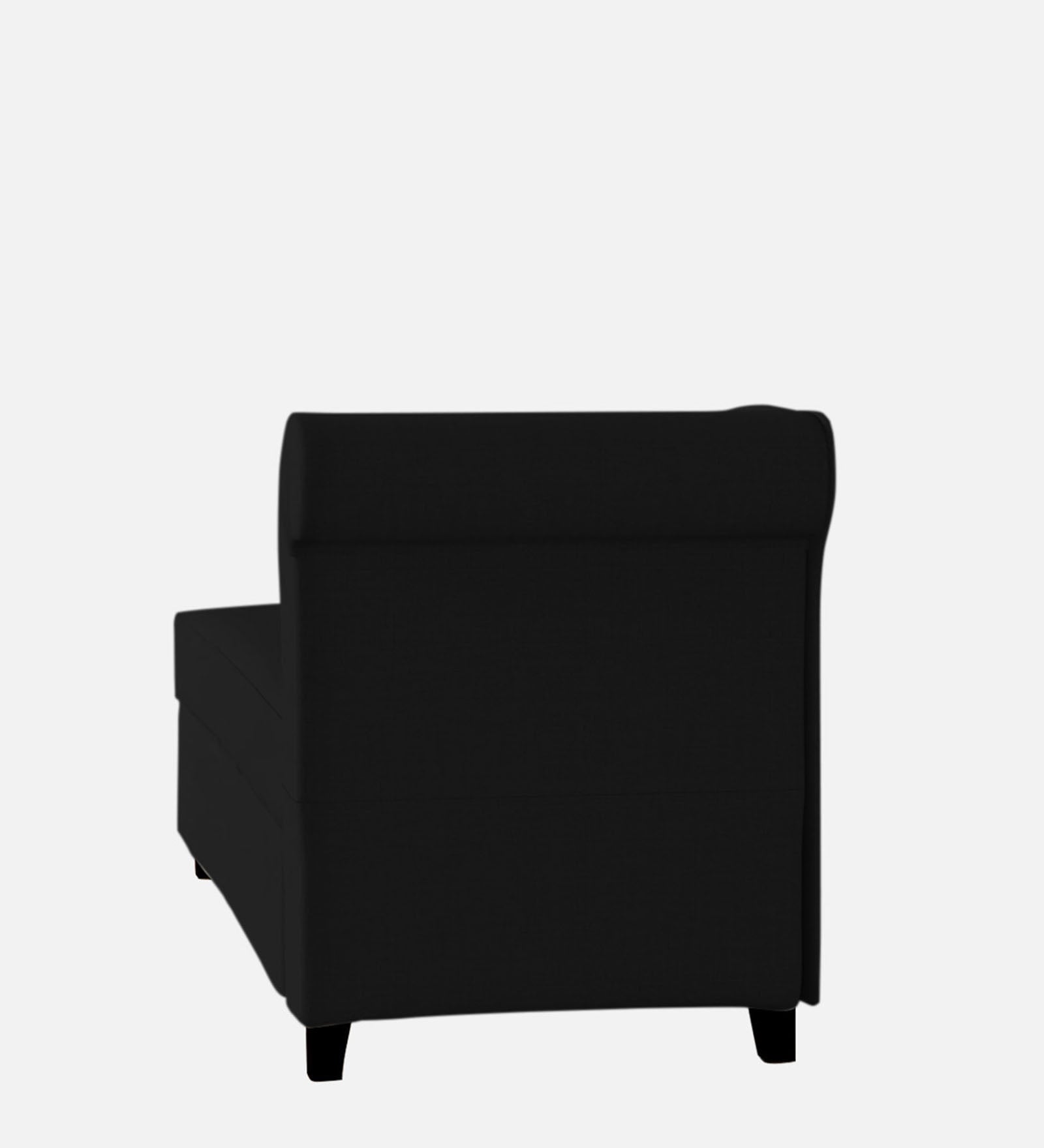 Toppy Fabric LHS Chaise Lounger In Zed Black Colour With Storage - Febonic Living