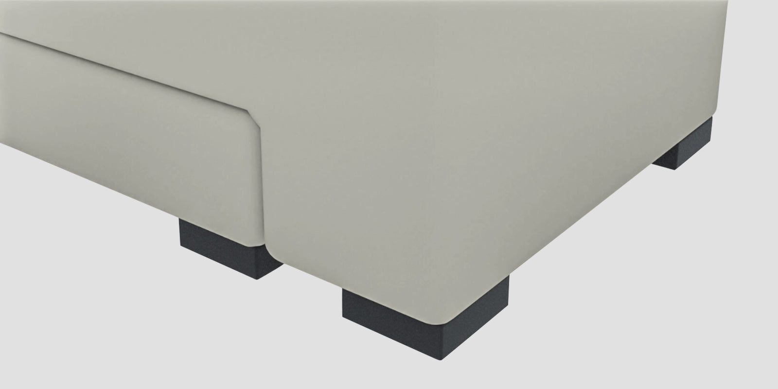 Corby Velvet RHS 6 Seater Convertible Sofa Cum Bed In Bone Grey Colour - Febonic Living