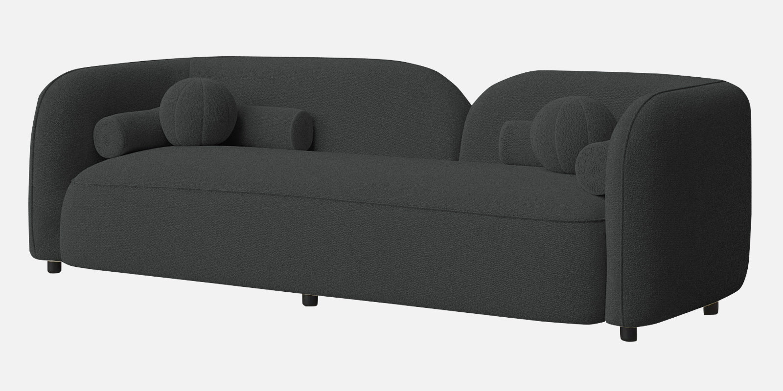 Corny Boucle Fabric 3 Seater Sofa In Shadow Grey Colour - Febonic Living