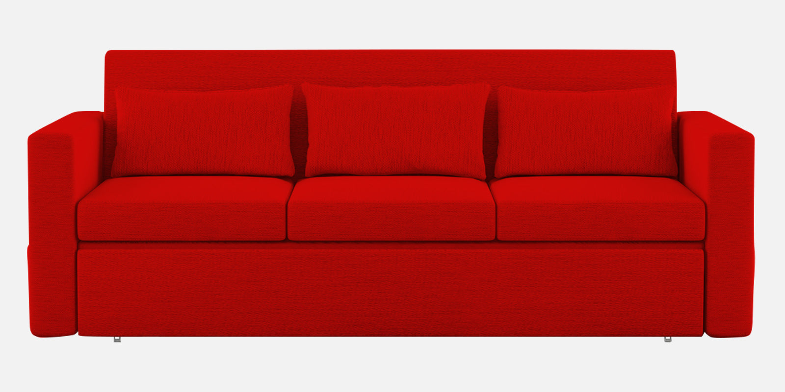 River Fabric 3 Seater Pull Out Sofa Cum Bed In Ruby Red Colour - Febonic Living