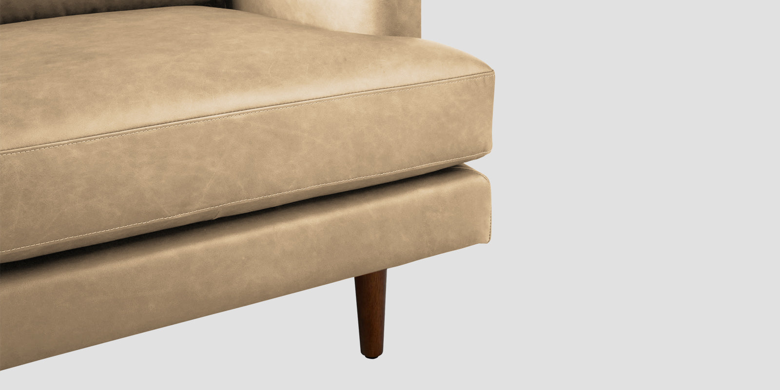 Sterio Leatherette 3 Seater Sofa In Corn Beige Colour - Febonic Living