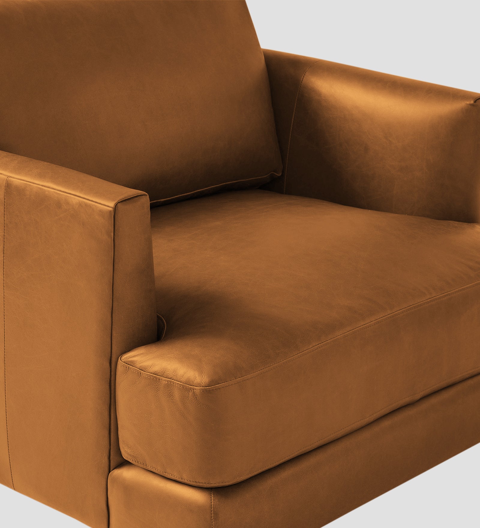 Sterio Leatherette 1 Seater Sofa In Cinnamon Brown Colour - Febonic Living