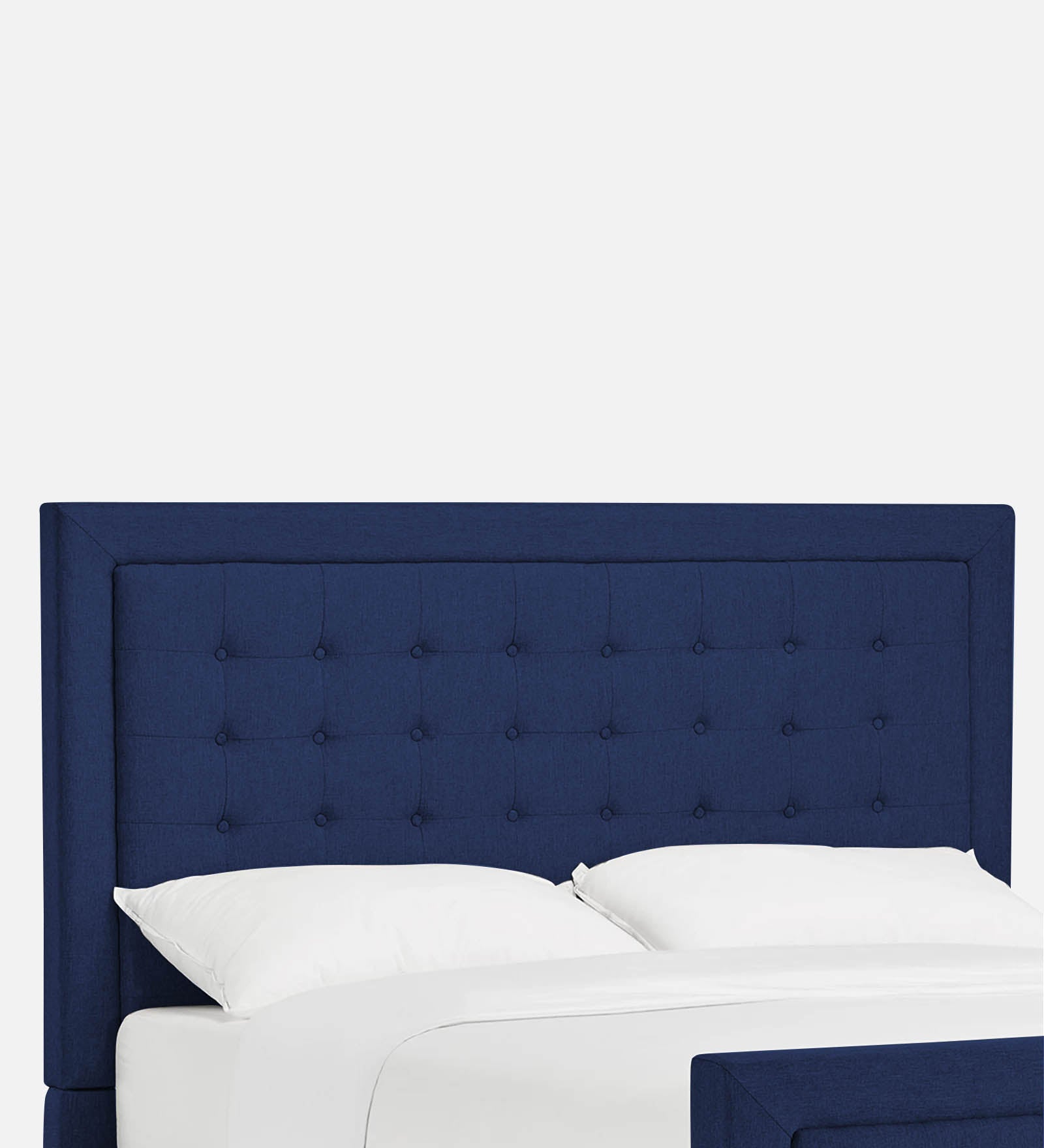 Kaster Fabric Upholstered Queen Size Bed In Royal Blue Colour - Febonic Living