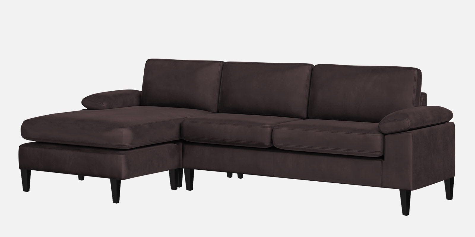 Vegas Velvet RHS Sectional Sofa (3+Lounger) In Mocha Brown Colour - Febonic Living