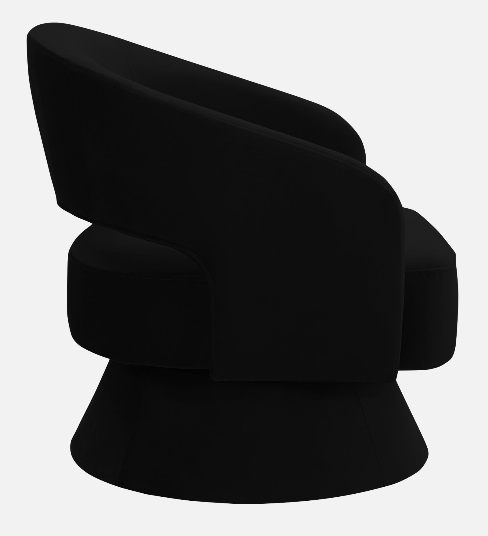 Pendra Velvet Swivel Chair in Adam Black Colour