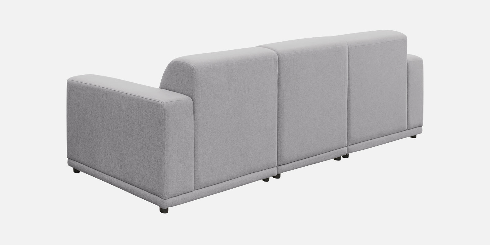 Adam Fabric LHS Sectional Sofa (3+Ottoman Lounger) In Lit Grey Colour - Febonic Living