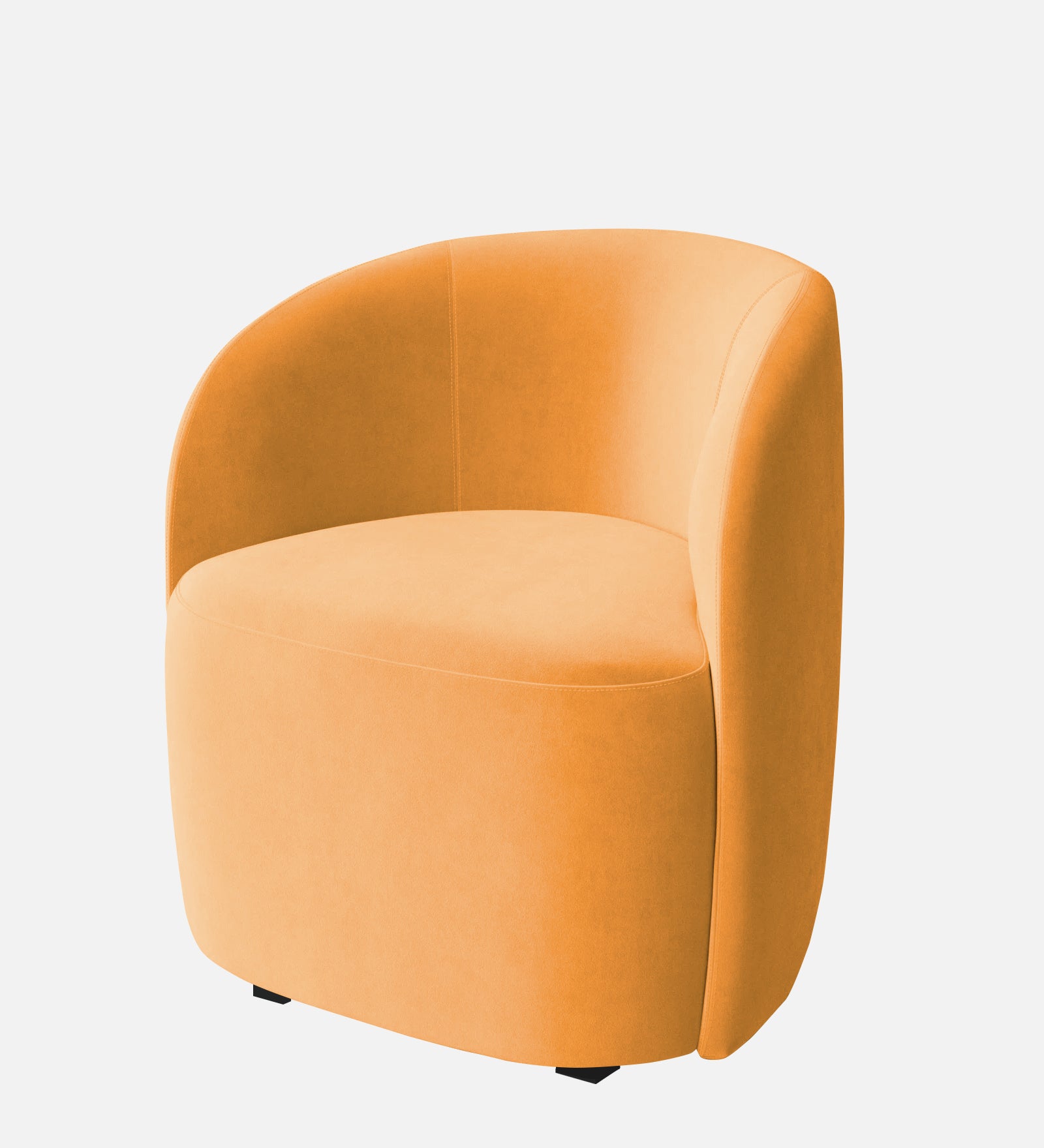 Lucky Velvet Wing Chair In Tangerine Orange Colour - Febonic Living