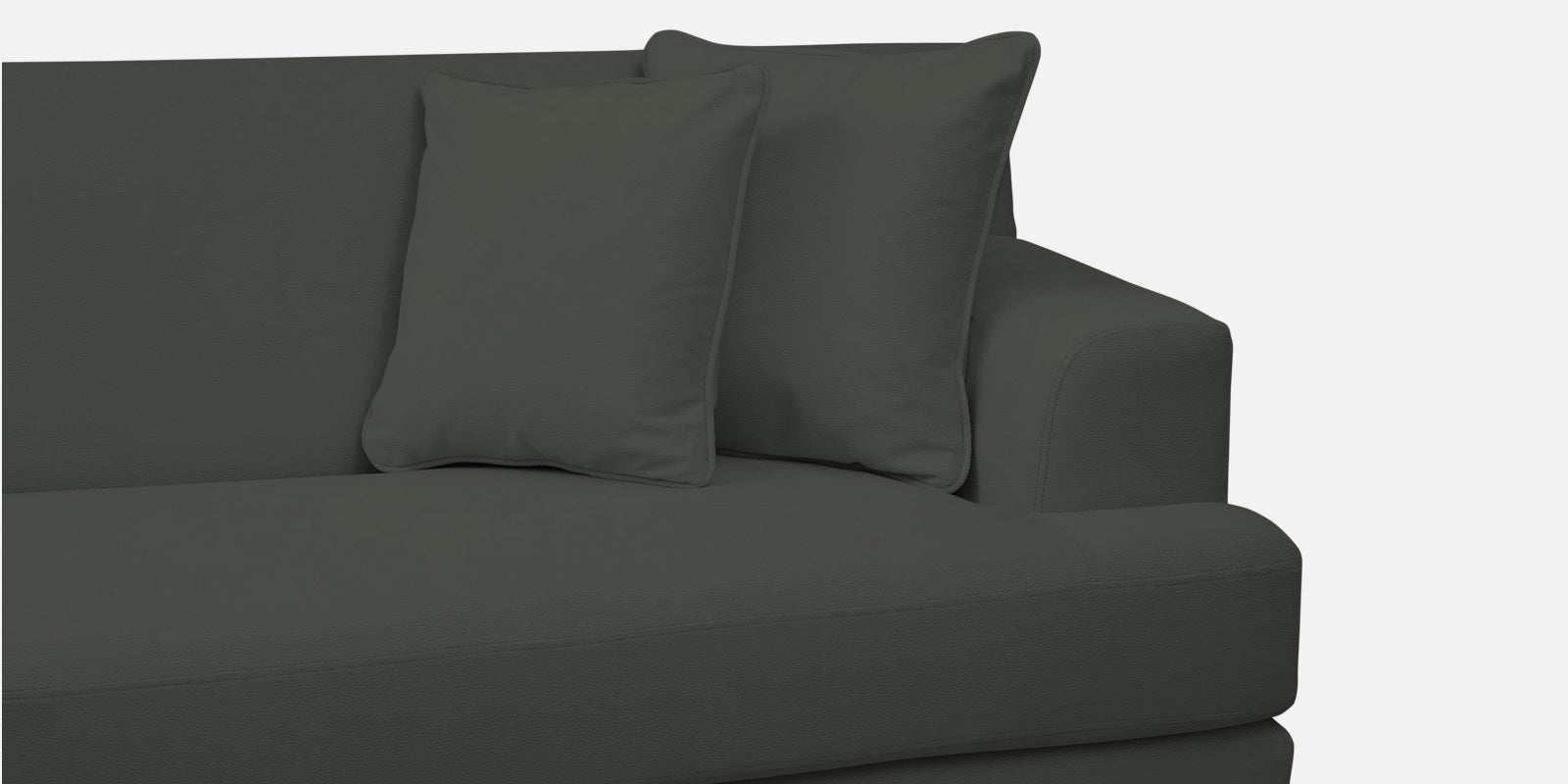 Woody Fabric LHS Sectional Sofa (3+Lounger) In I-Land Green Colour - Febonic Living