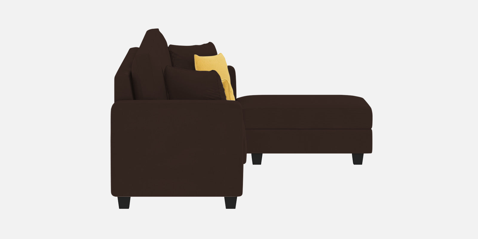 Nabi Fabric LHS Sectional Sofa (3+Lounger) In Coffee Brown Colour - Febonic Living
