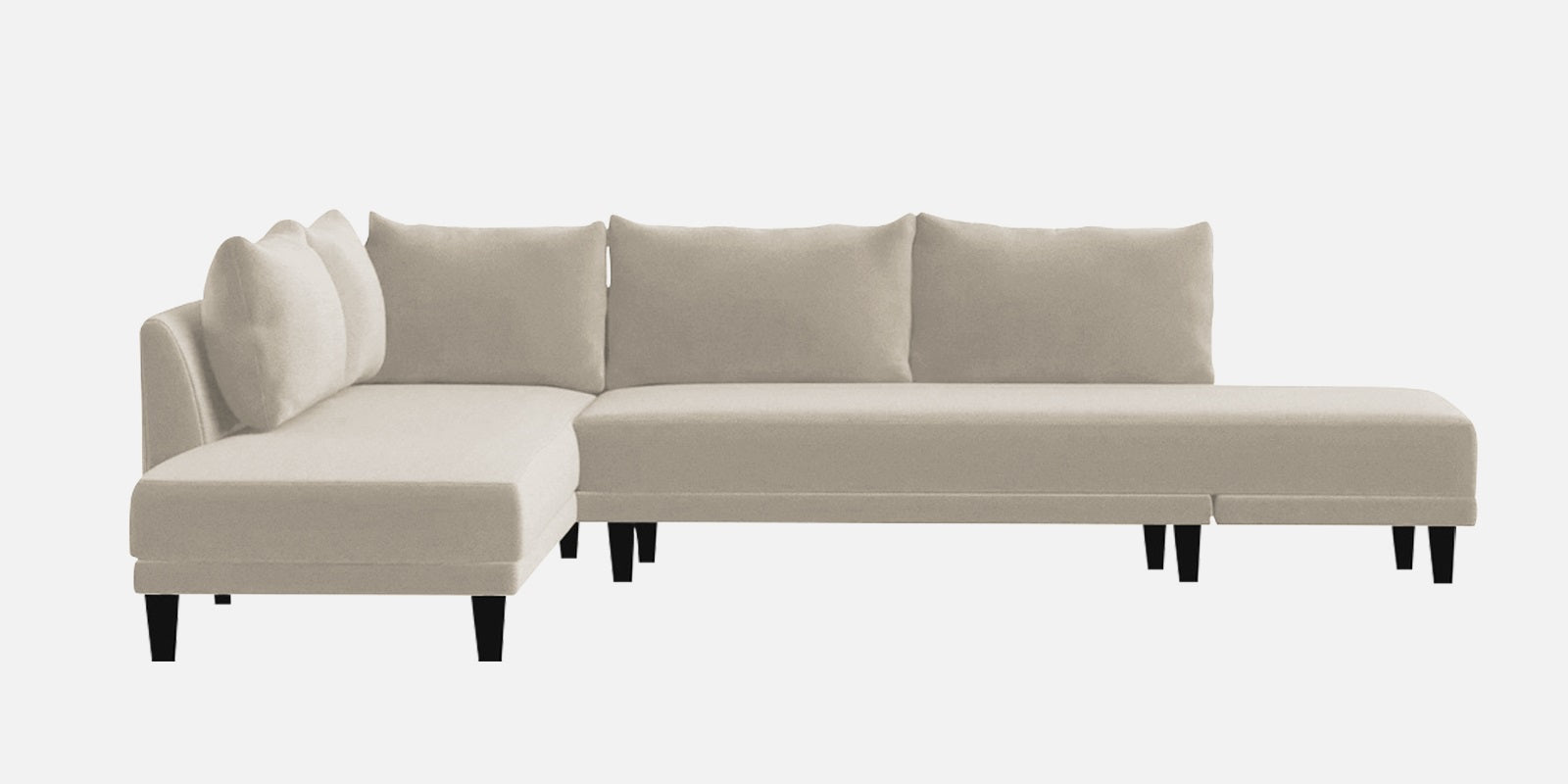 Ira Fabric RHS 6 Seater Convertible Sofa Cum Bed In Ivory Cream Colour - Febonic Living