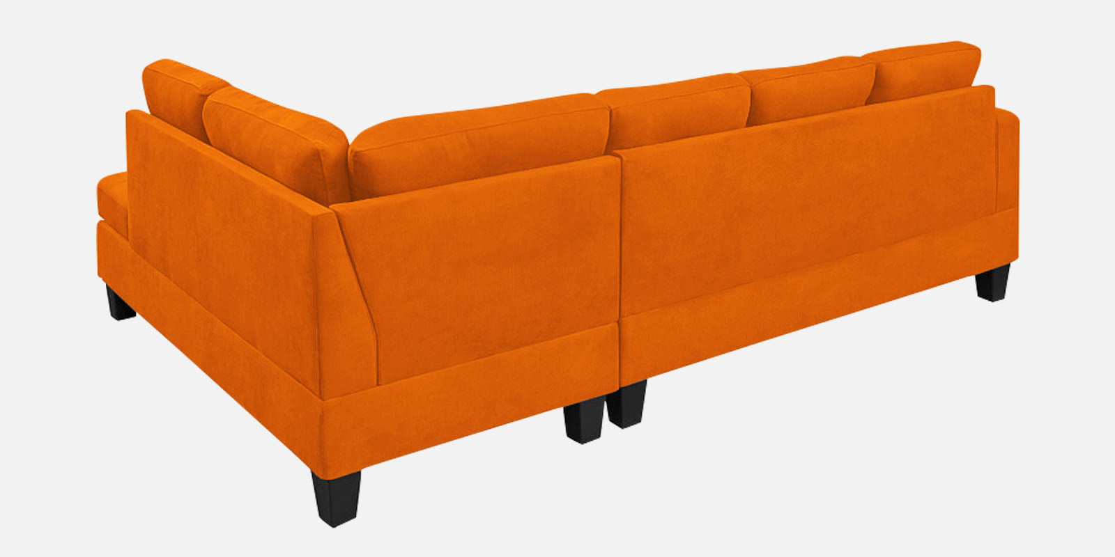 Thomas Fabric LHS Sectional Sofa (3+Lounger) In Vivid Orange Colour - Febonic Living
