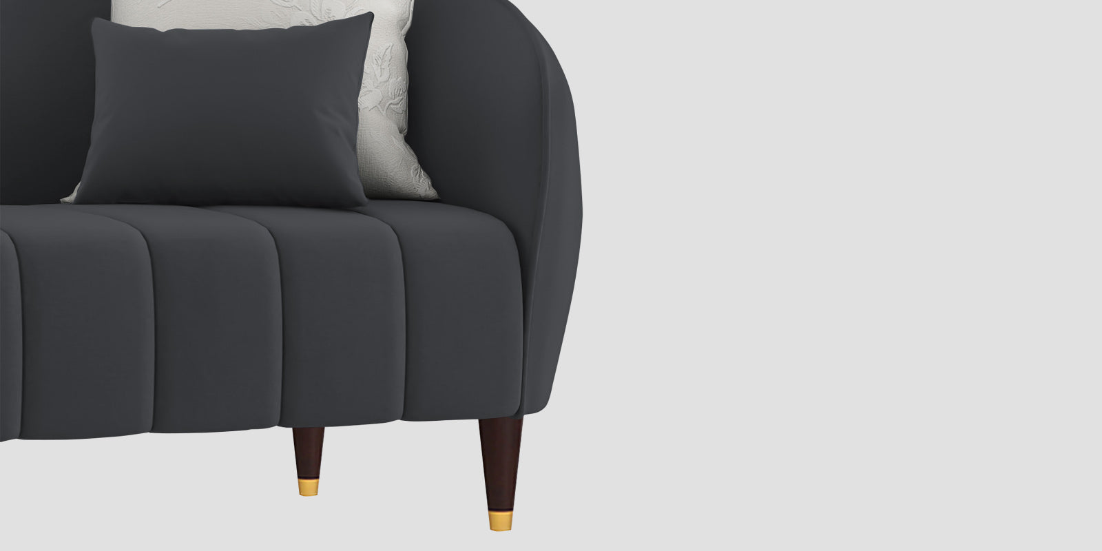 Hairo Velvet 3 Seater Sofa In Davy Grey Colour