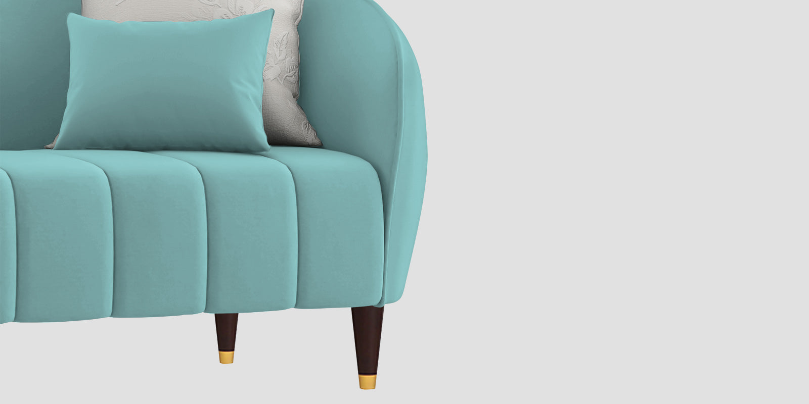 Hairo Velvet 3 Seater Sofa In Barmunda Aqua Colour - Febonic Living