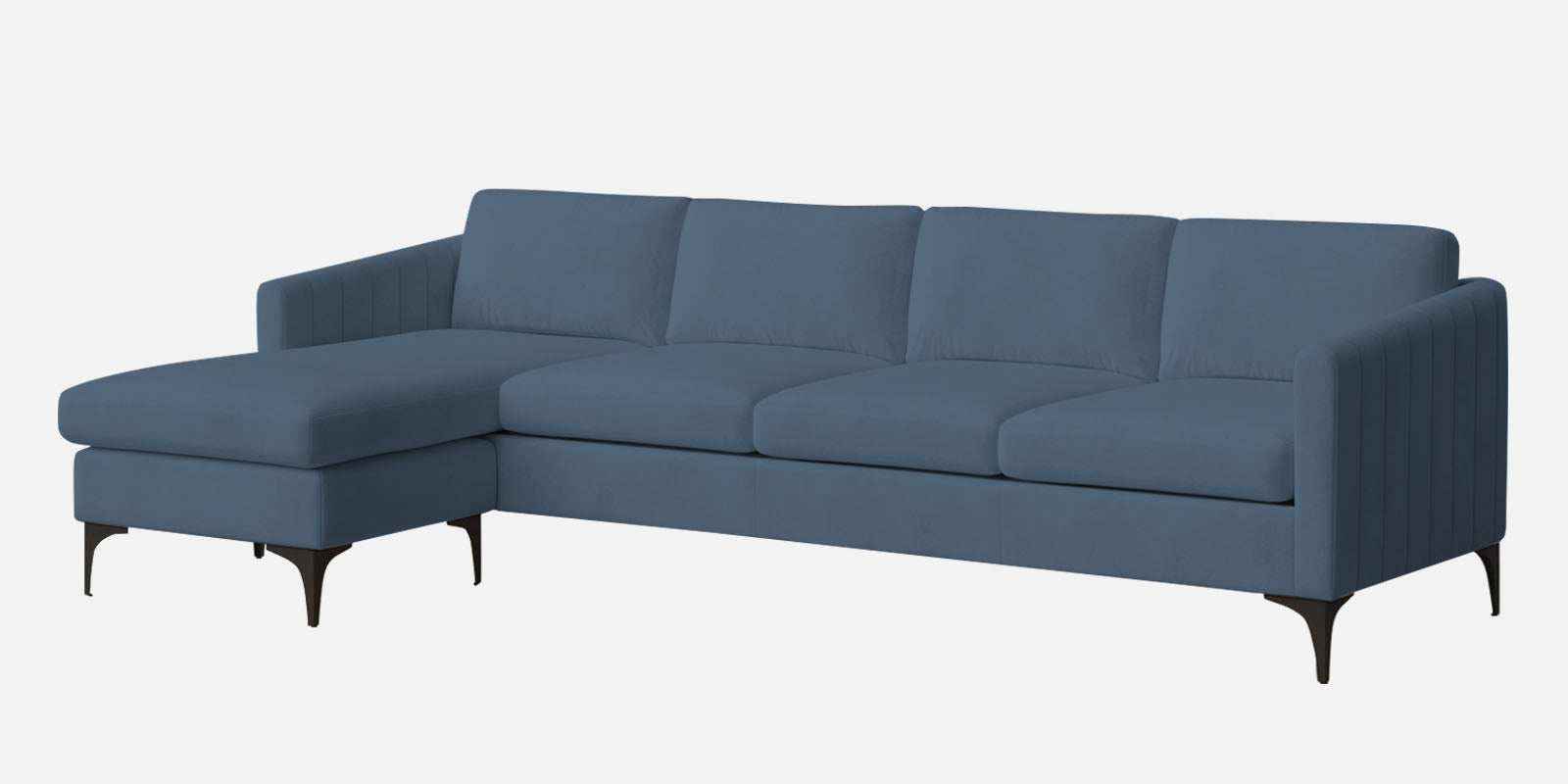 Haru Fabric RHS Sectional Sofa (3+Lounger) In Oxford Blue Colour - Febonic Living