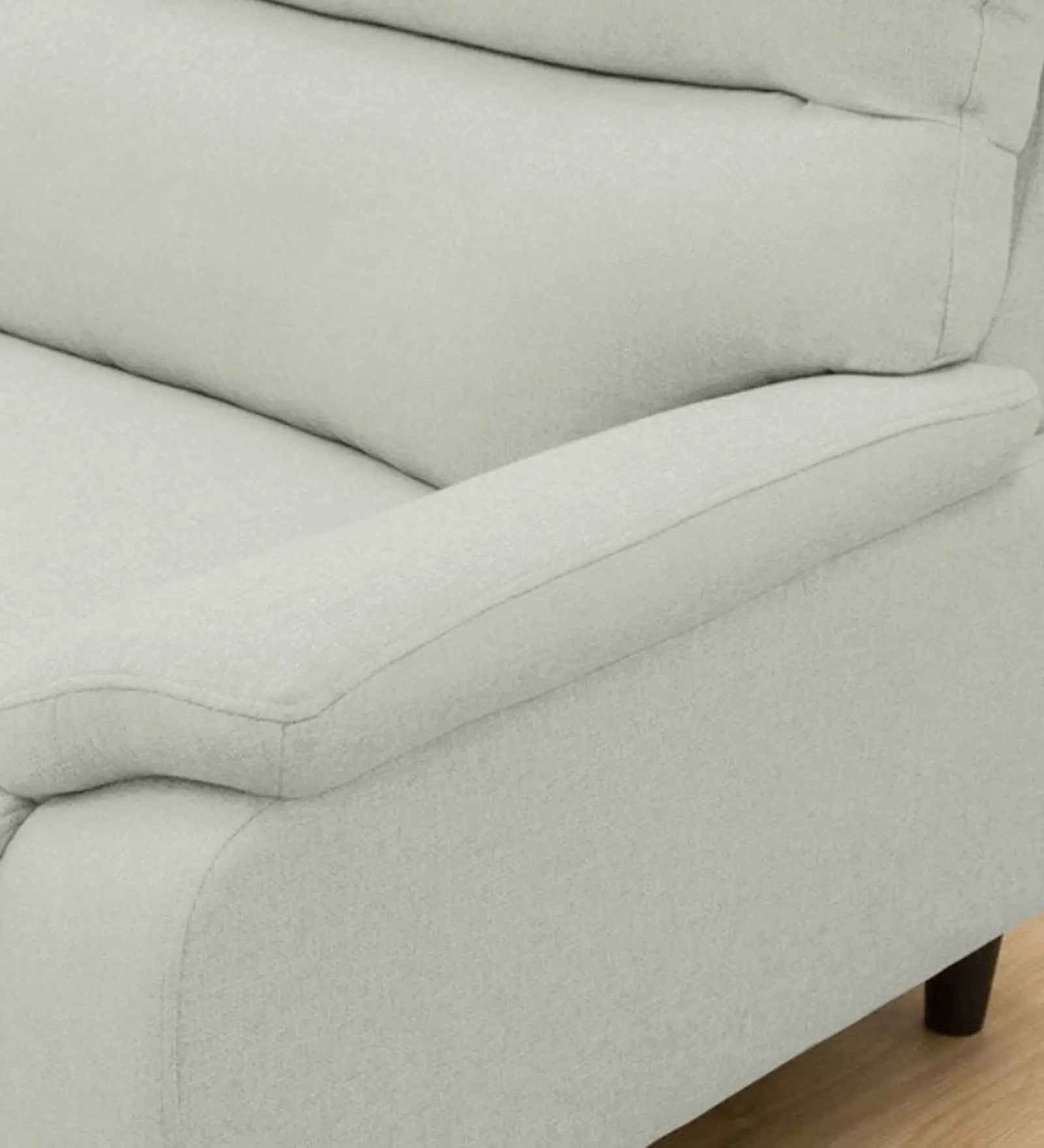 Zibby Fabric 1 Seater Sofa In Pearl White Colour Febonic Living