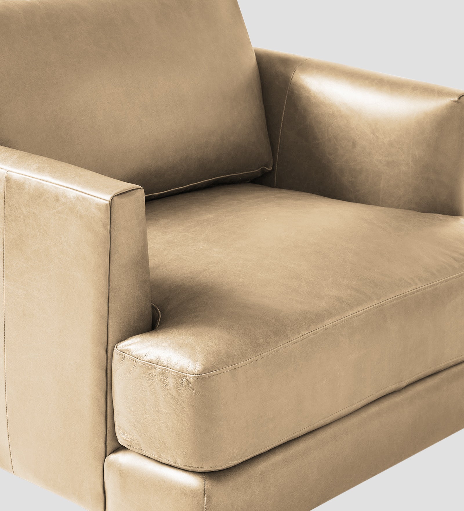 Sterio Leatherette 1 Seater Sofa In Corn Beige Colour - Febonic Living