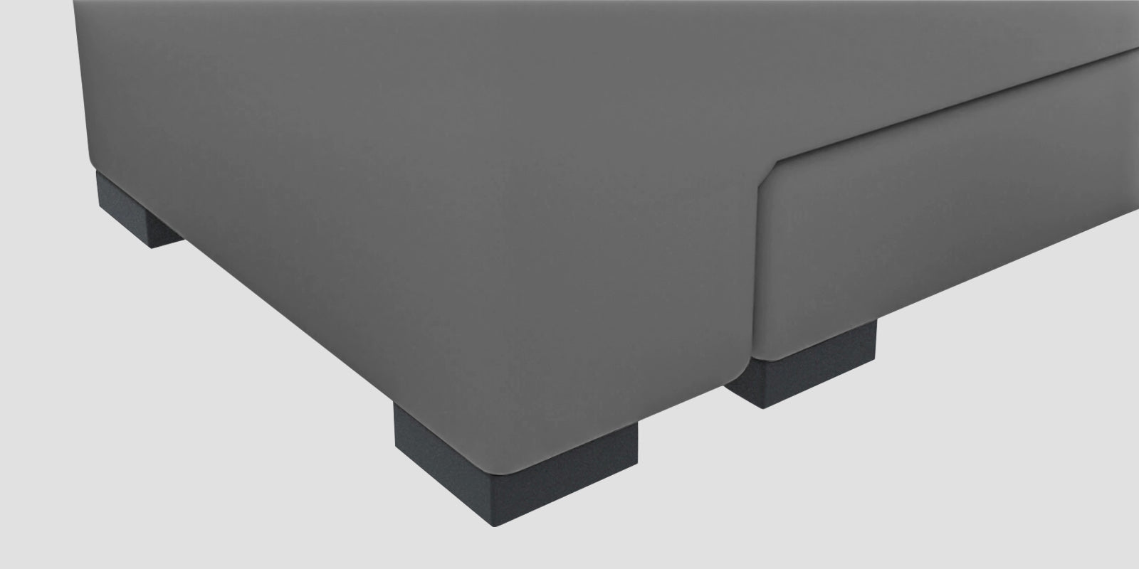 Corby Velvet LHS 6 Seater Convertible Sofa Cum Bed In Light Grey Colour - Febonic Living