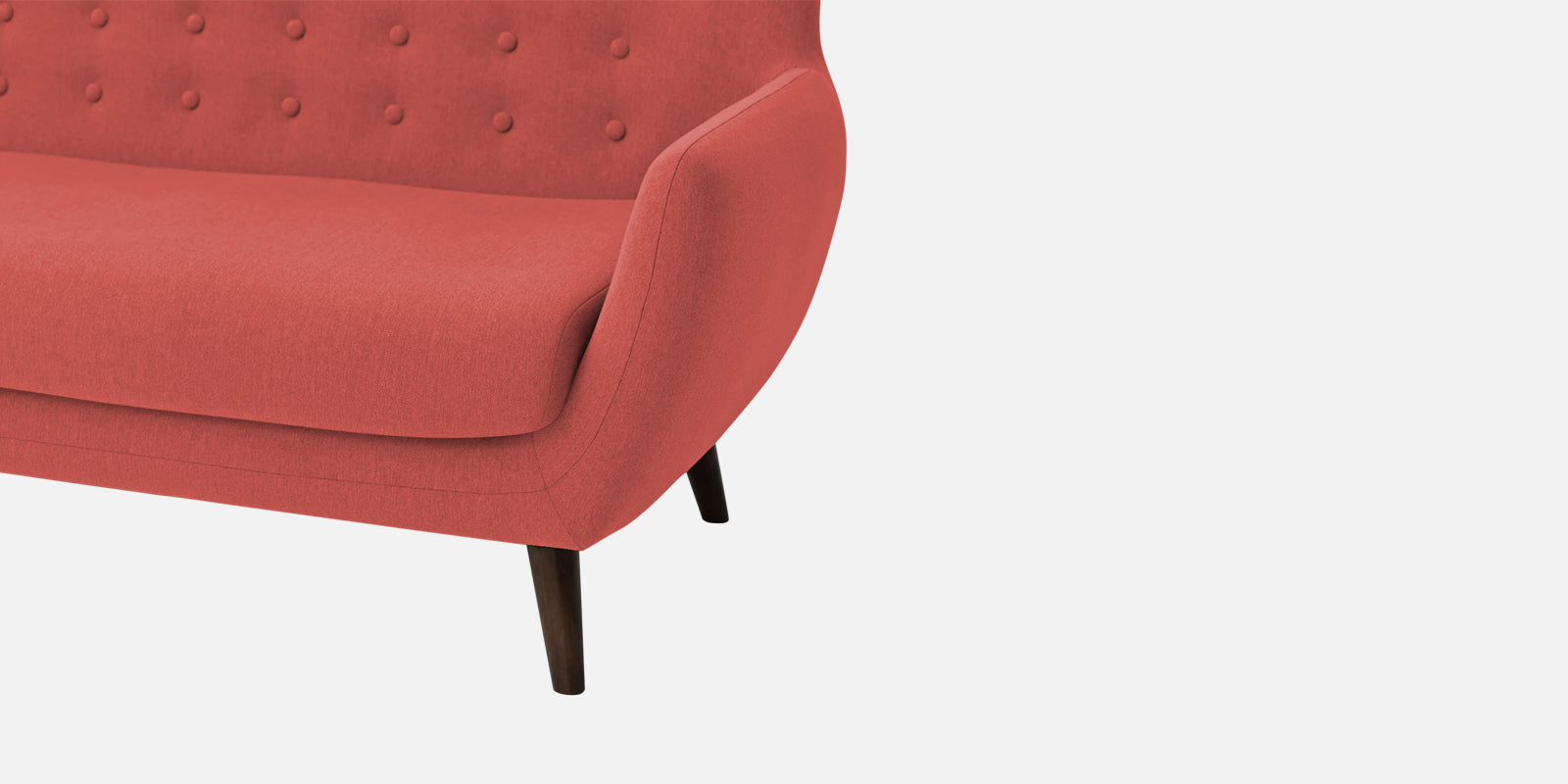 Goofy Fabric 2 Seater Sofa In Salmon Pink Colour - Febonic Living