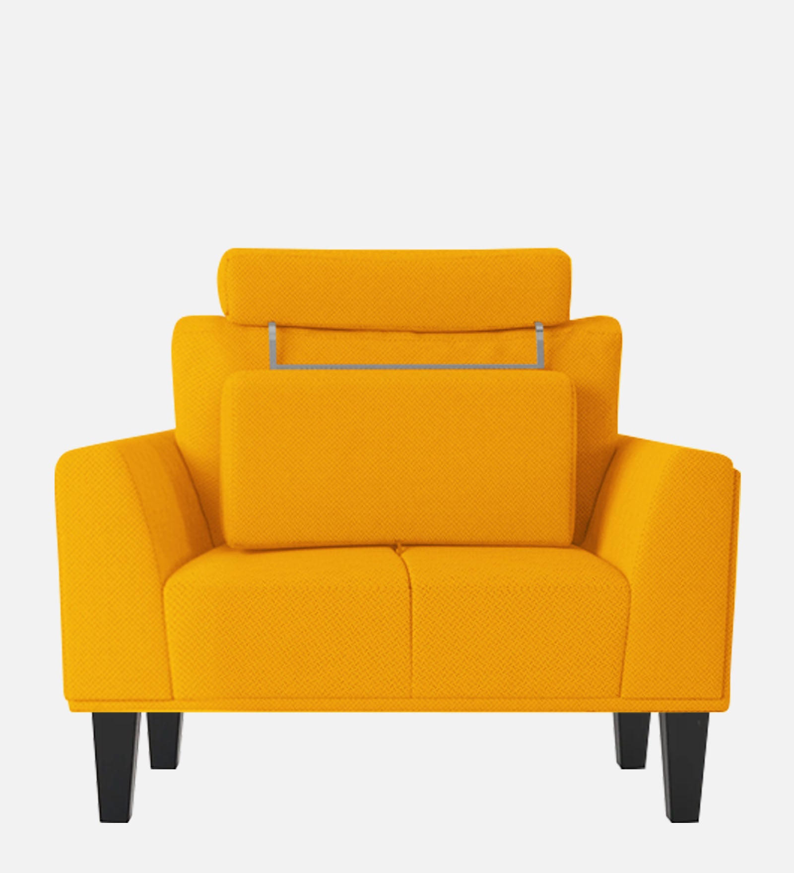 Como Fabric 1 Seater Sofa In Bold Yellow Colour - Febonic Living