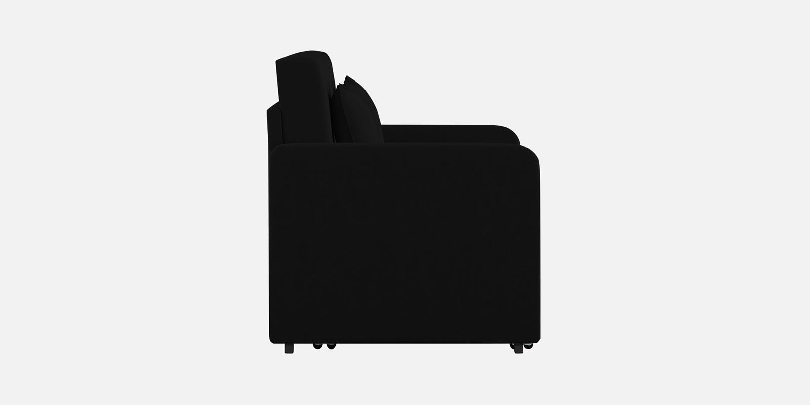 Calra Fabric 3 Seater Pull Out Sofa Cum Bed In Zed Black Colour With Storage - Febonic Living
