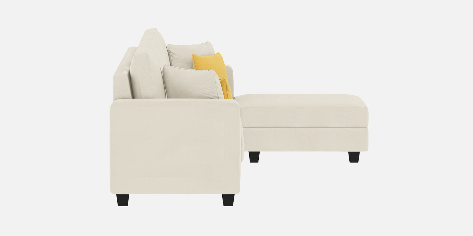 Nabi Fabric LHS Sectional Sofa (3+Lounger) In Ivory cream Colour - Febonic Living