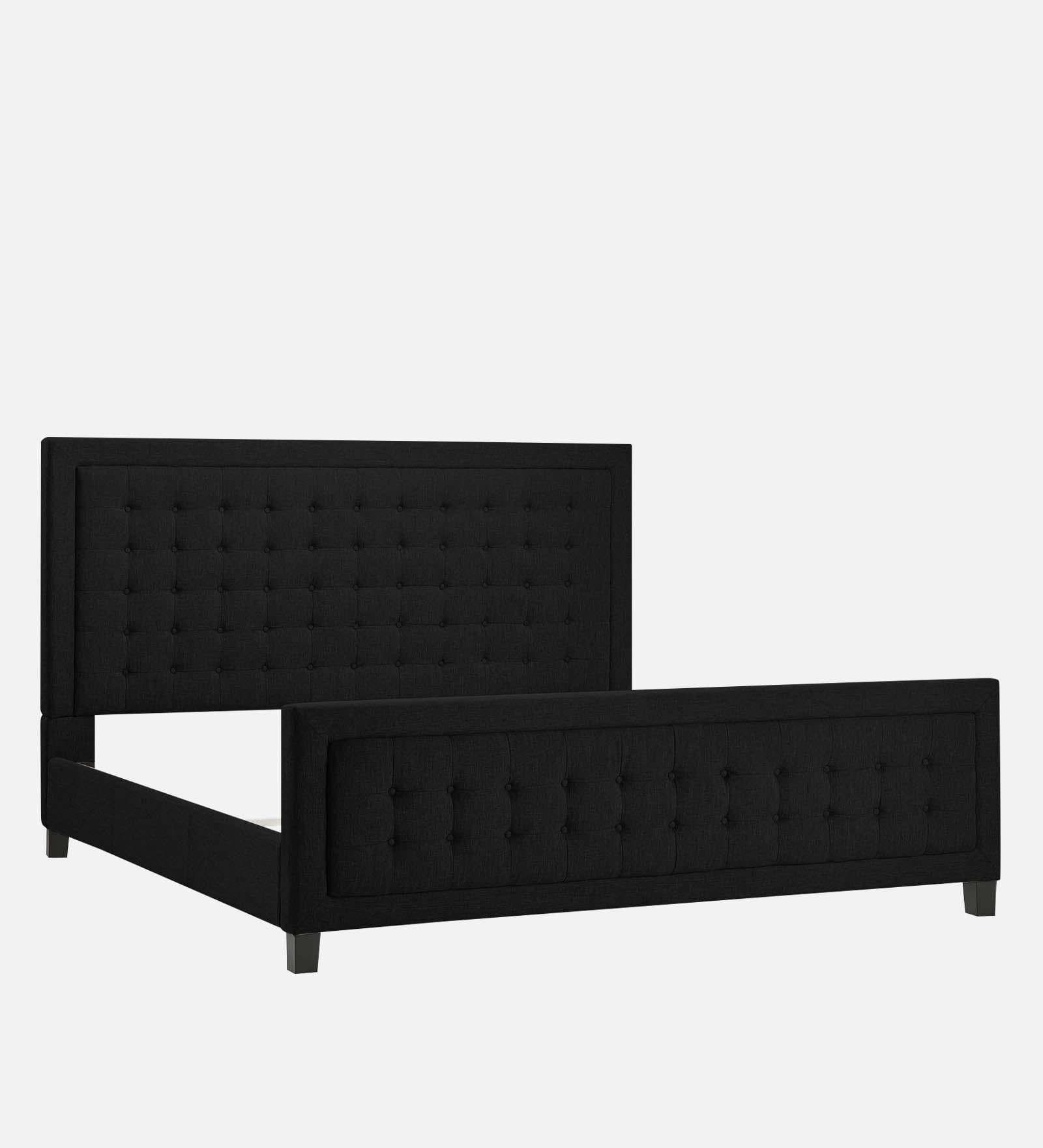 Kaster Fabric Upholstered King Size Bed In Zed Black Colour - Febonic Living