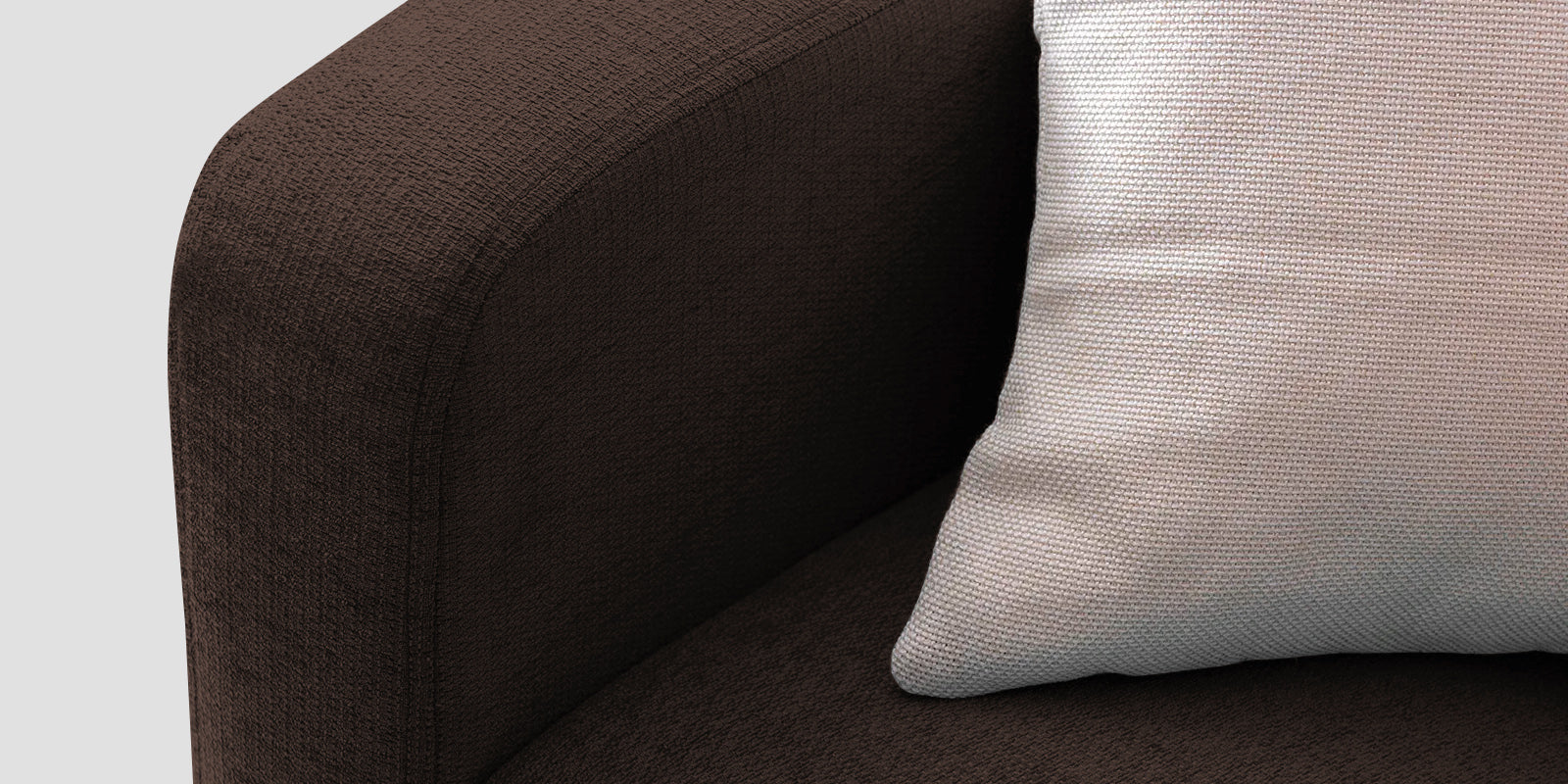 Noha Fabric 3 Seater Sofa In Coffee Brown Colour