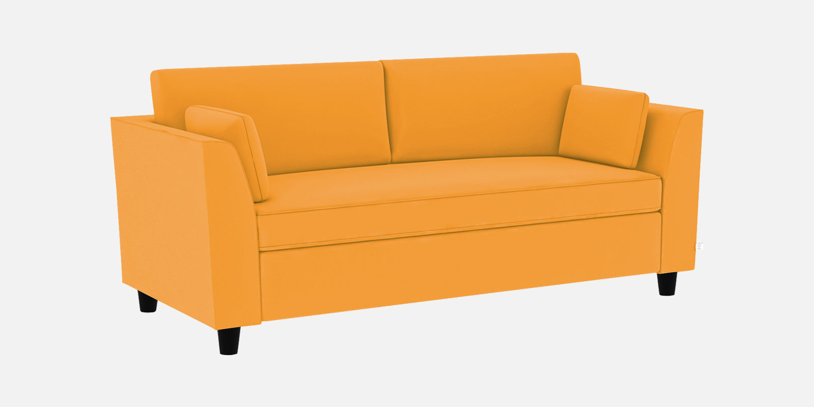 Bristo Velvet 3 Seater Sofa In safforn yellow Colour With Storage - Febonic Living